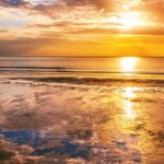 Tropical beach at beautiful sunset